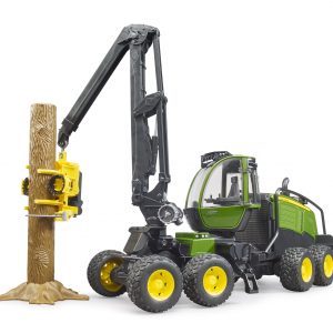 Bruder Harvester John Deere com um tronco de árvore