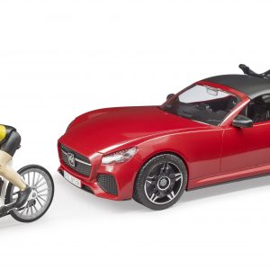 Bruder Roadster com bicicleta de corrida e ciclista
