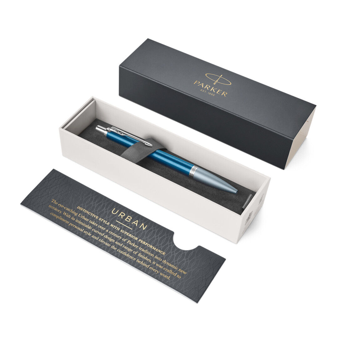 Parker Azul e Prateada com caixa presente Parker Azul e Prateada com caixa presente